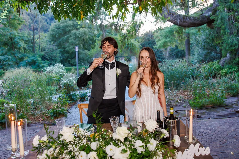 Valeria e Stefano a Castello di Clanezzo – la cena sotto il pergolato, foto 4