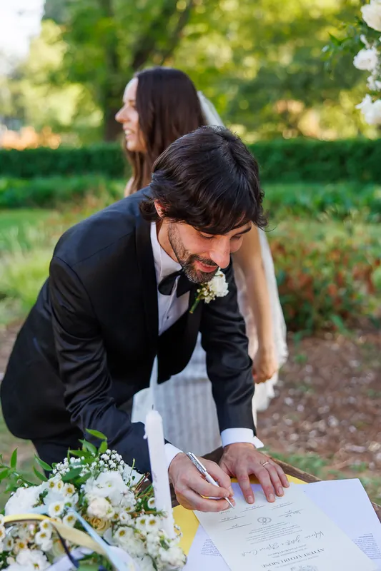 Valeria e Stefano a Castello di Clanezzo – la cerimonia nel parco, foto 21