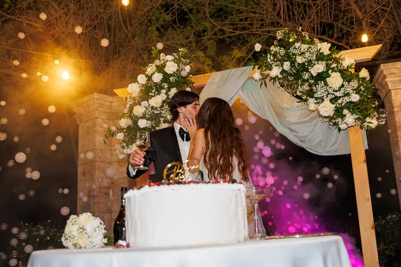 Valeria e Stefano a Castello di Clanezzo – torta e festa, foto 6
