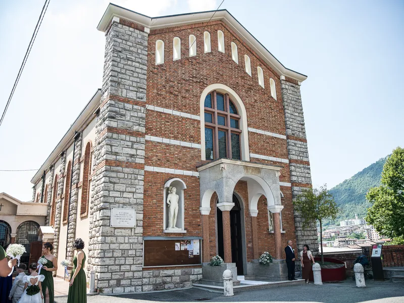 Axana e Mario a La Rocca di Rodengo – la cerimonia in chiesa, foto 1