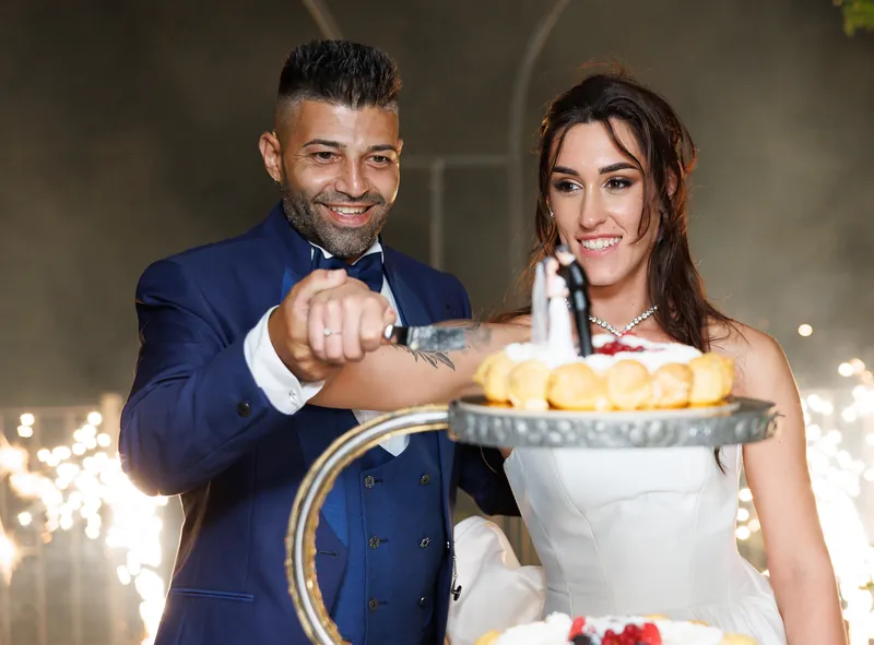 Axana e Mario a La Rocca di Rodengo – torta, fuochi e festa, foto 3