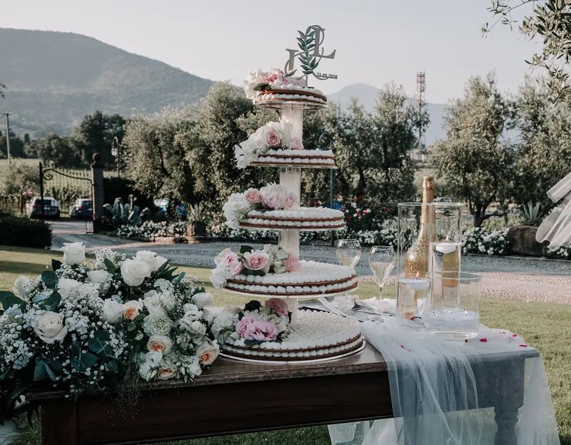 Ioana e Luca a Solive Franciacorta – torta e brindisi sul prato, foto 3