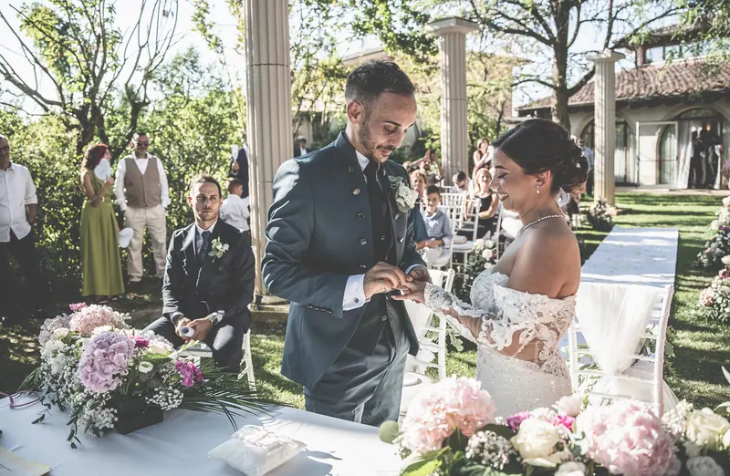 Vanessa e Alex a Villa Adele – la cerimonia all’aperto, foto 18