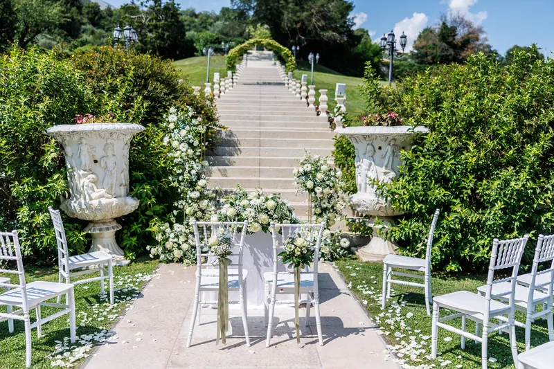 Ambra e Giuseppe a Villa Cariola – il parco e la scalinata, foto 1