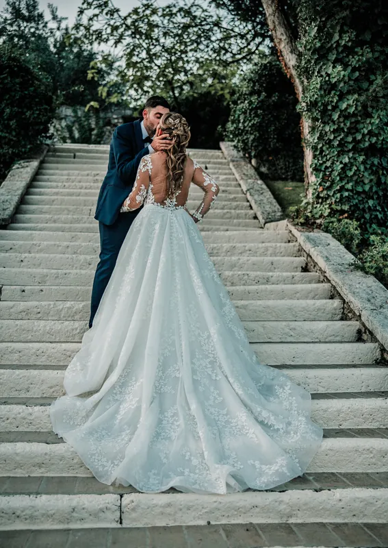 Ambra e Giuseppe a Villa Cariola – ritratti al tramonto, foto 11