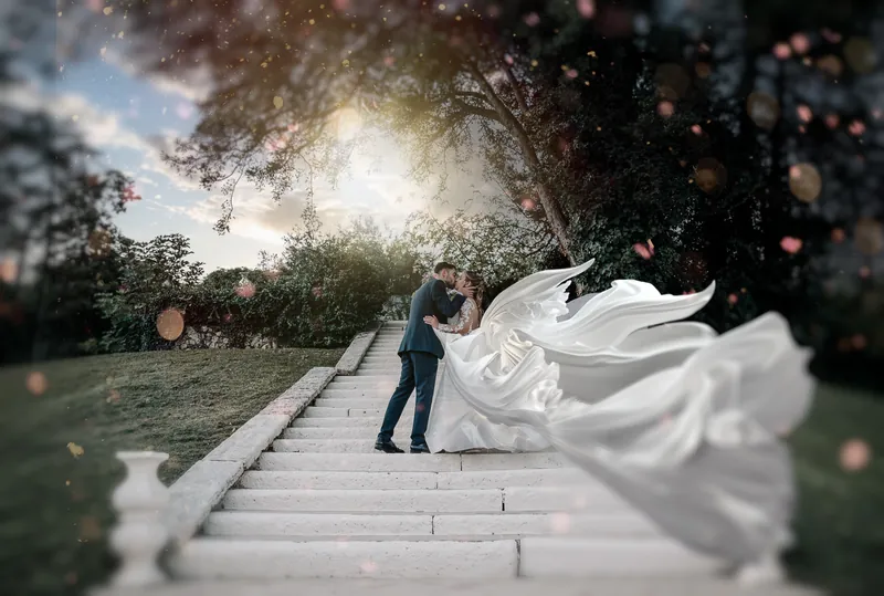 Ambra e Giuseppe a Villa Cariola – ritratti al tramonto, foto 13