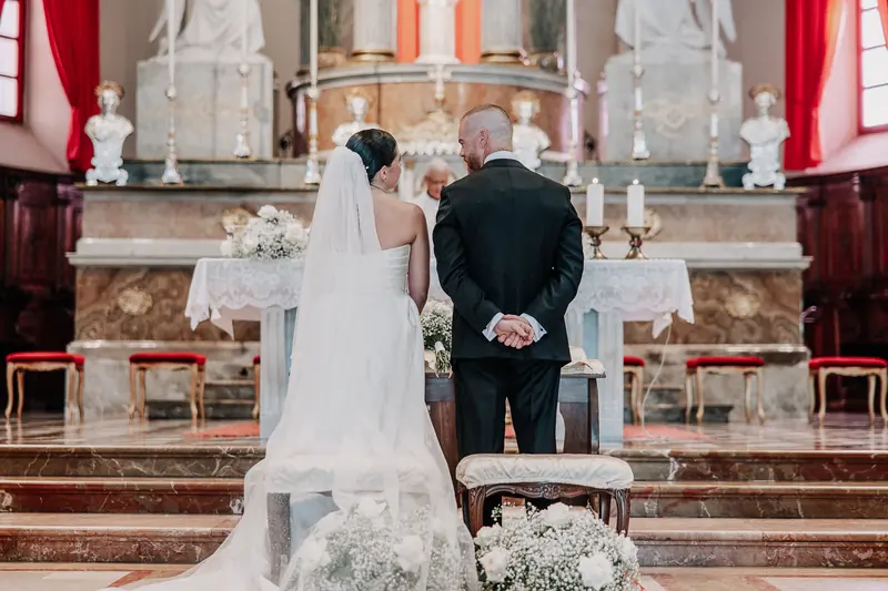 Fabiana e Nicola a Villa Toscanini – la cerimonia in chiesa, foto 10