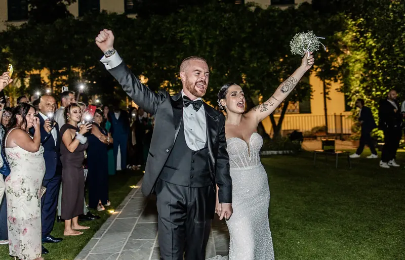 Fabiana e Nicola a Villa Toscanini – la torta e le fontane di luce, foto 1