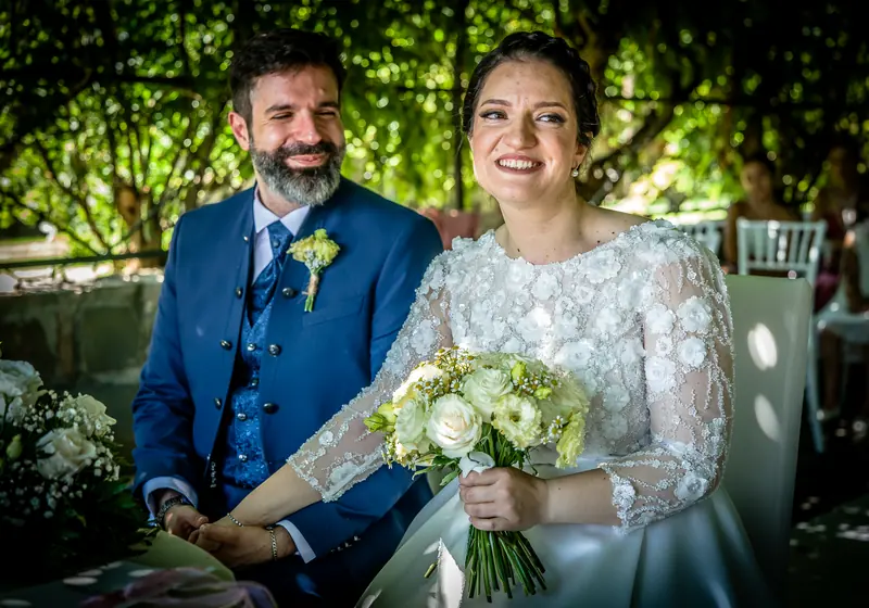 Gerta e Luca a Villa Valenca – la cerimonia sotto il pergolato, foto 9