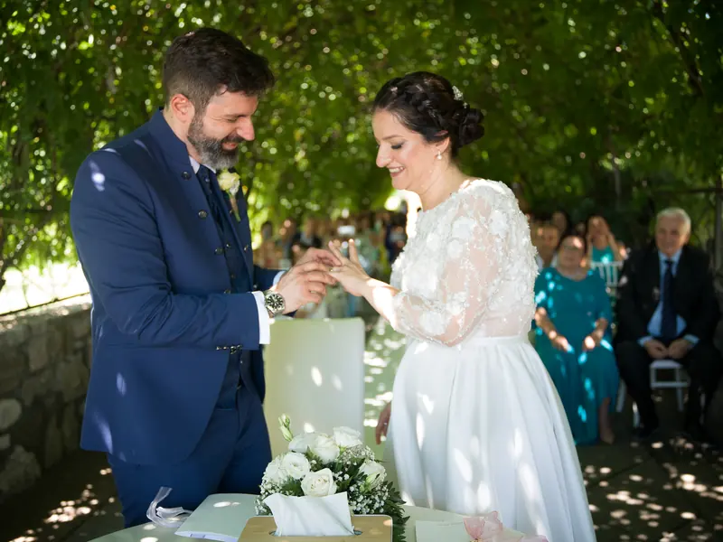 Gerta e Luca a Villa Valenca – la cerimonia sotto il pergolato, foto 14