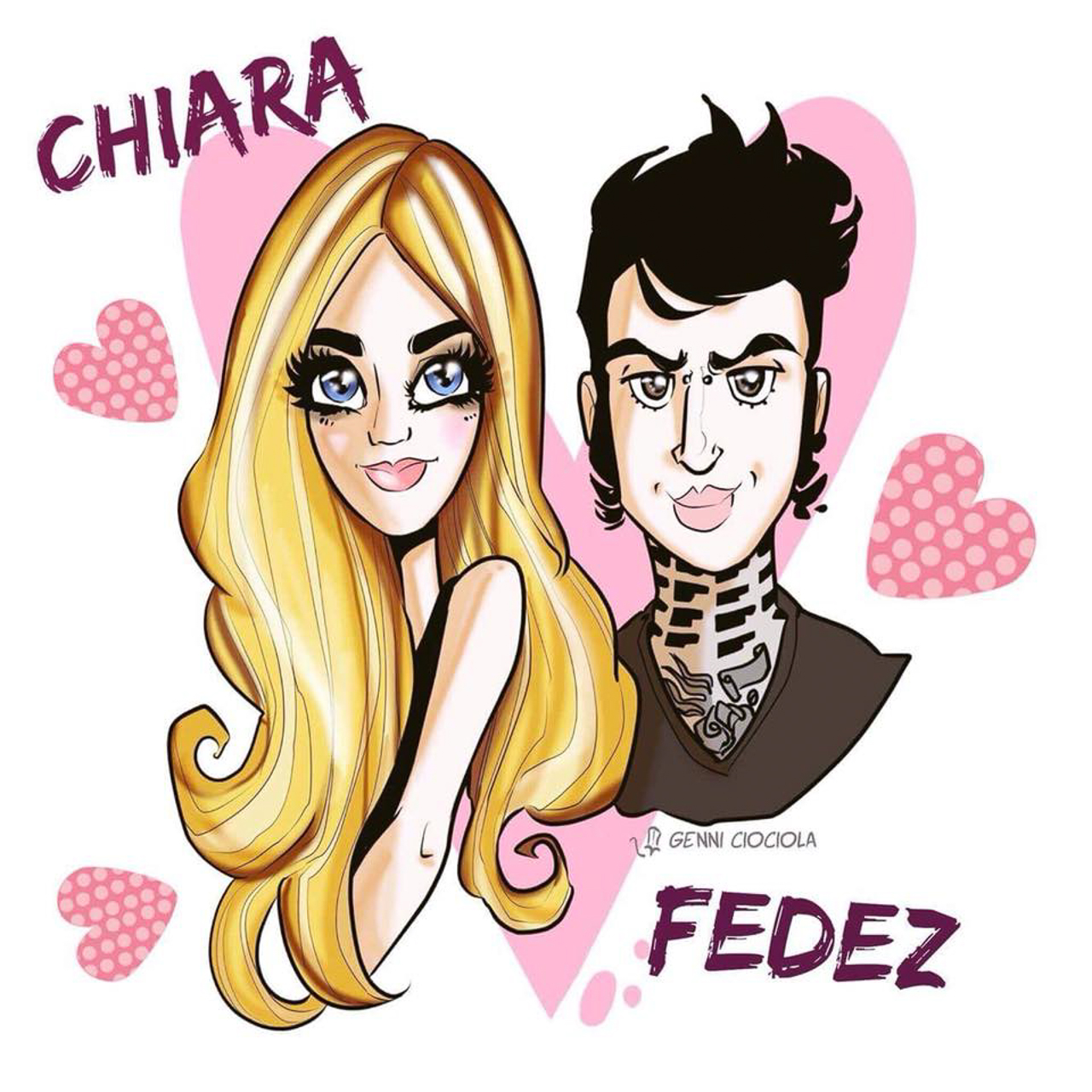 Chiara e Fedez disegno
